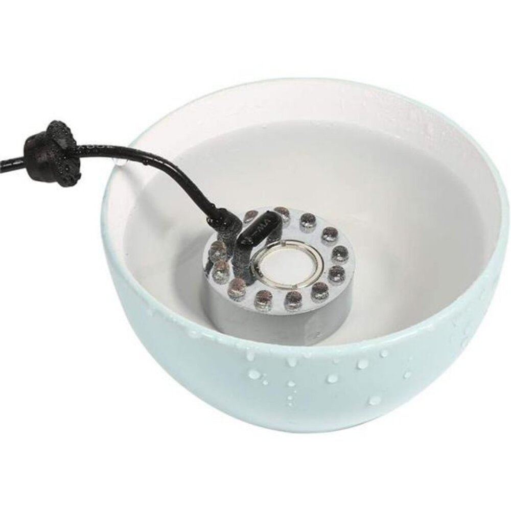 12 LED Mist Maker, 24V Color Changing Mister Fogger Water Fountain Fog Machine